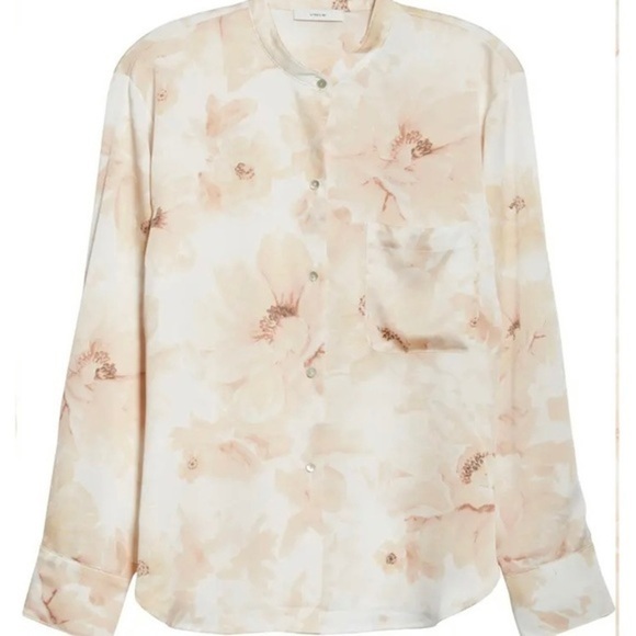 Vince Magnolia Band Collar Blouse Size S - Picture 2 of 7